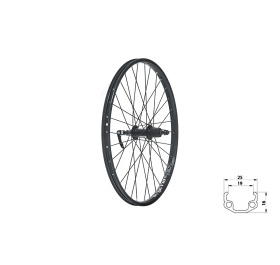 Kellys Wasper Cassete V-brake 24 zadní zapletené kolo