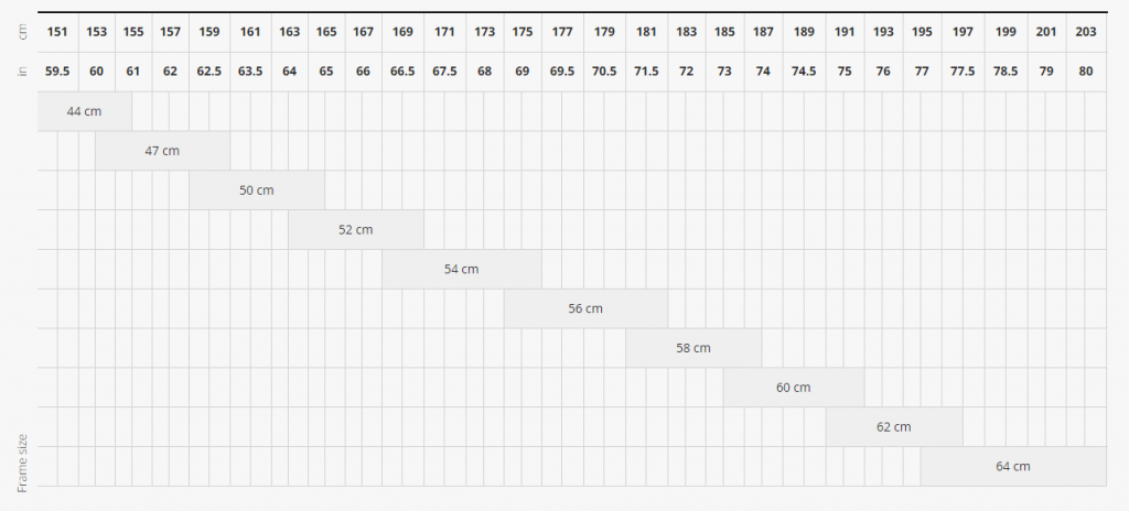 Trek Hybrid Size Chart